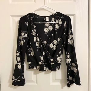 | Floral Bell-Sleeved Blouse |